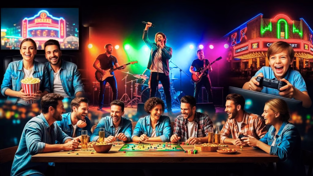 Different Types of Entertainment Movies, Music, Games, Shows